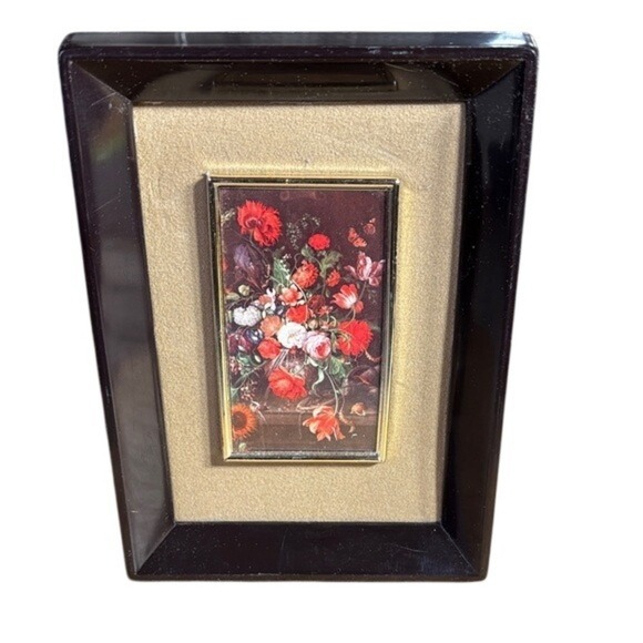 Abraham Mignon Other - Vintage Abraham Mignon Fiori Framed Floral Art Print Layered Miniature Retro 7in
